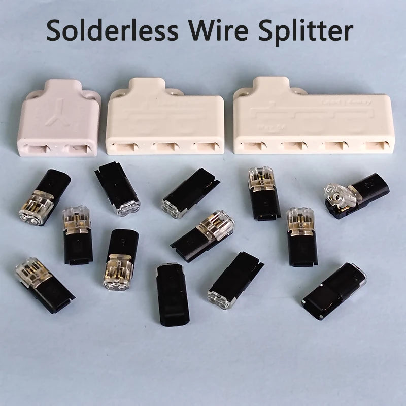 connecteur câble sans soudure blanc clips fonctionnel voies led strip basse tension 6a max