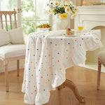nappe table coton pois multicolores blanc coréenne classique extérieur mariage festive