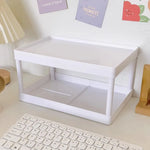 support rangement double niveau blanc moderne rangement papeterie stylo cahier agrafeuse marque page boite