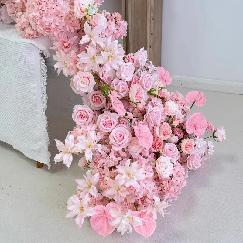 décoration florale guirlande rose romantique élégante mariage anniversaire baby showerintérieur