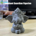 statuette éléphant gris texture granulée artisanale décoration maison petite taille moyenne grande