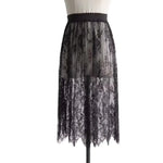 jupe dentelle noire translucide vintage été femme mi mollet droiteSizeMode: taille moyenne non extensible