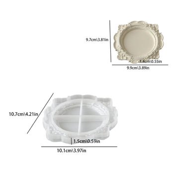 moule silicone plâtre plateau bijoux ciment décoration maison dentelle vintage shabby chic baroque
