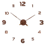 horloge murale moderne minimaliste quartz marron noir doré aiguille simple face unique