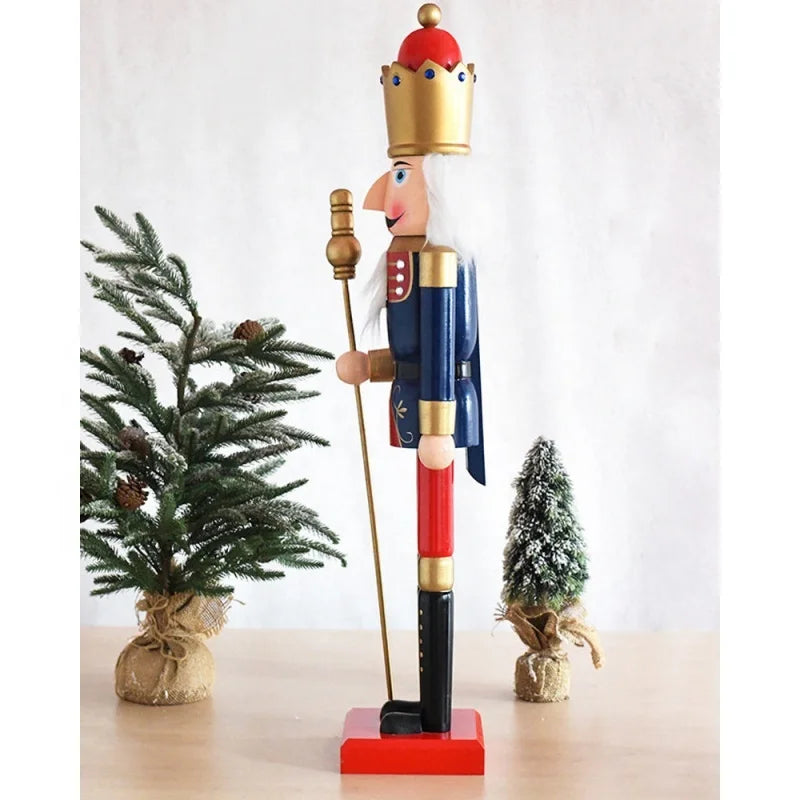 figurine soldat noel rouge blanche bleue dorée verte uniforme militaire couronne dorée moustache ruban