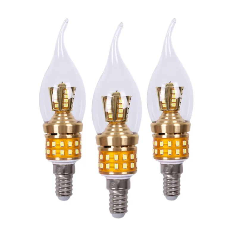 ampoule led bougie transparente dorée moderne 2700k 6500k e14 40000h vintage