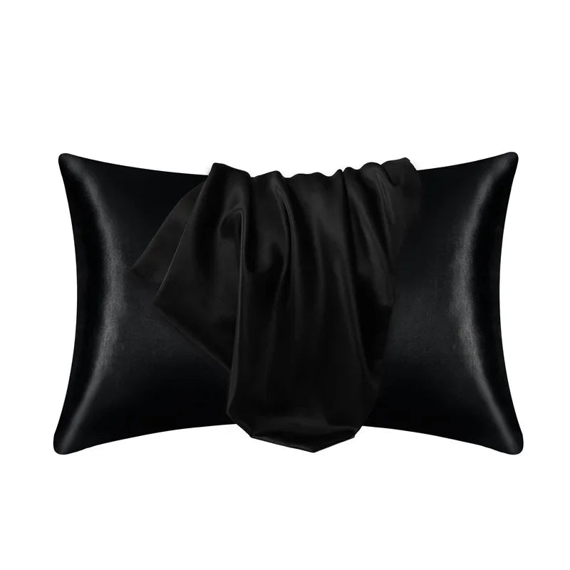 taie d'oreiller soie satinée moderne housse coussin décorative chambre coucher