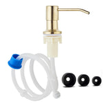 distributeur savon liquide or noir argent acier inoxydable moderne lisse fixations tube extension bouteille
