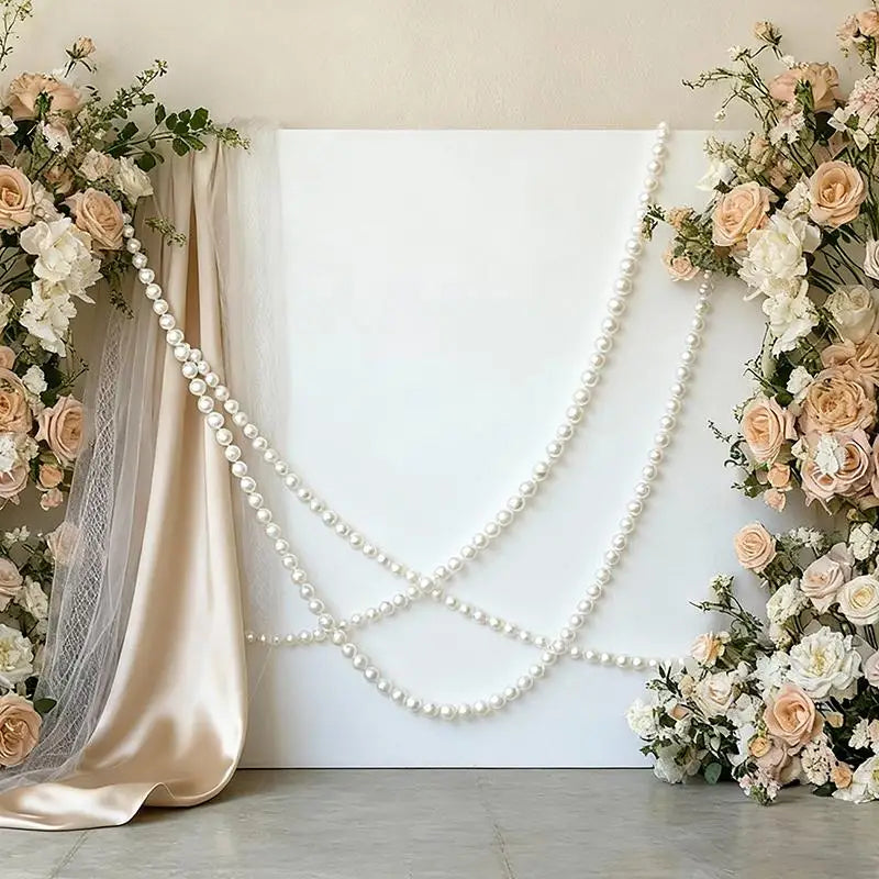 décoration mariage guirlande blanches roses poudrés vertes festive