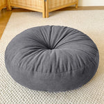 coussin rond moderne corduroy gris orange blanc doux extérieur sol lombaire câlin