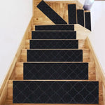 tapis antidérapant escalier motif patchwork coton duveteux adhésif moderne noir beige