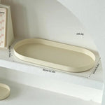 plateau ovale moderne beige clair mat sans fixation 30cm 15cm apéritifs desserts
