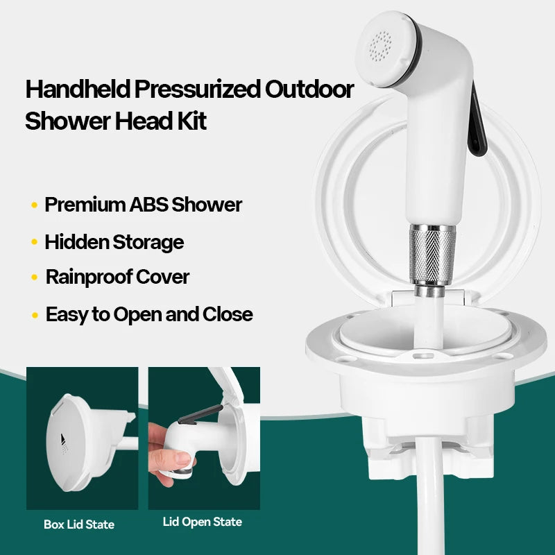 tête douche extérieure manuelle blanc anti dérapante moderne boîte rangement cache pluie