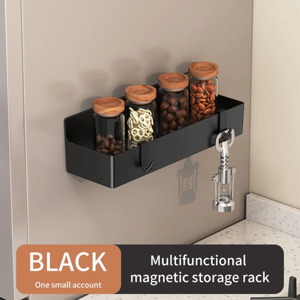 étagères magnétiques réfrigérateur rangement noir blanc modernes sans perçage multifonctionnelABS