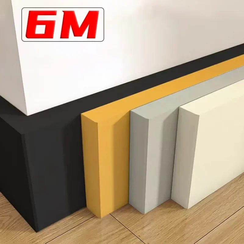plinthes sol adhésives modernes noires jaunes grisées 2m 4m 6métales lisses opaques