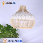 suspension rotin moderne câble suspendu lumière led 35cm beige tissage régulier