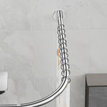 tringle rideau douche acier inoxydable forme moderne murale fixations visibles argentées