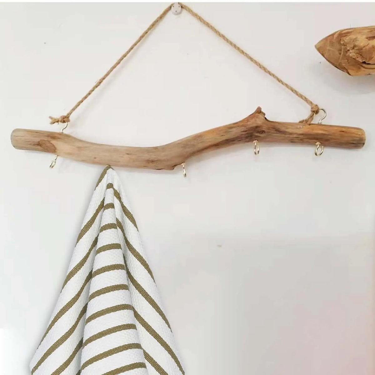 patère murale bois flotté rustique porte clés chapeaux bijoux suspension naturelle minimaliste