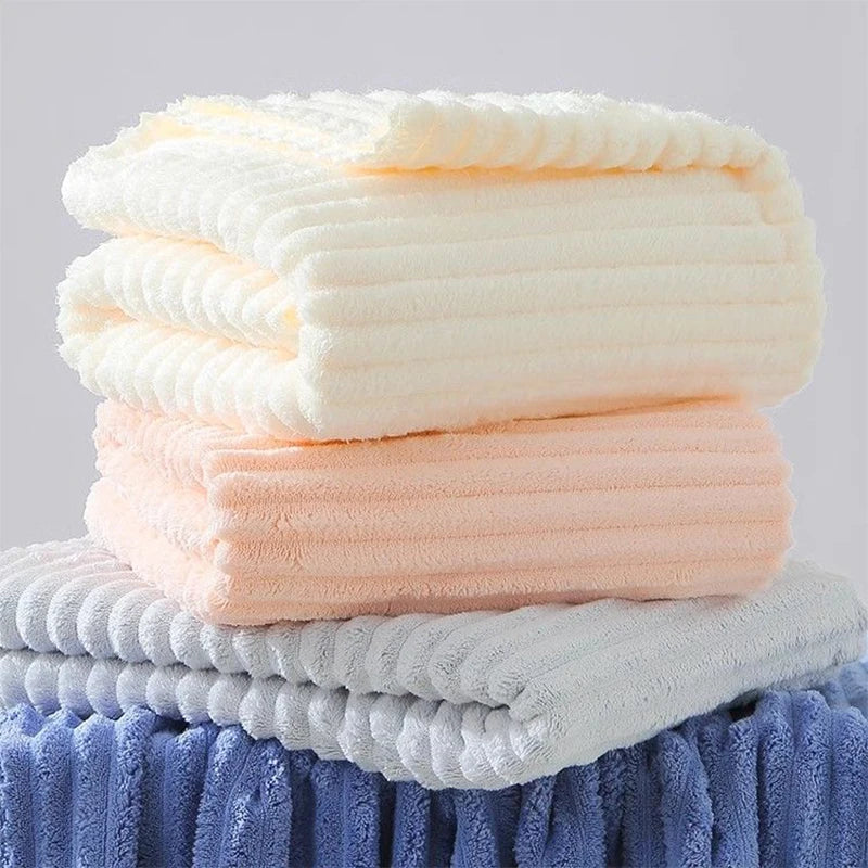 serviettes bain rayées douces absorbantes rapide séchage moderne blanc rose gris bleu pâques clips
