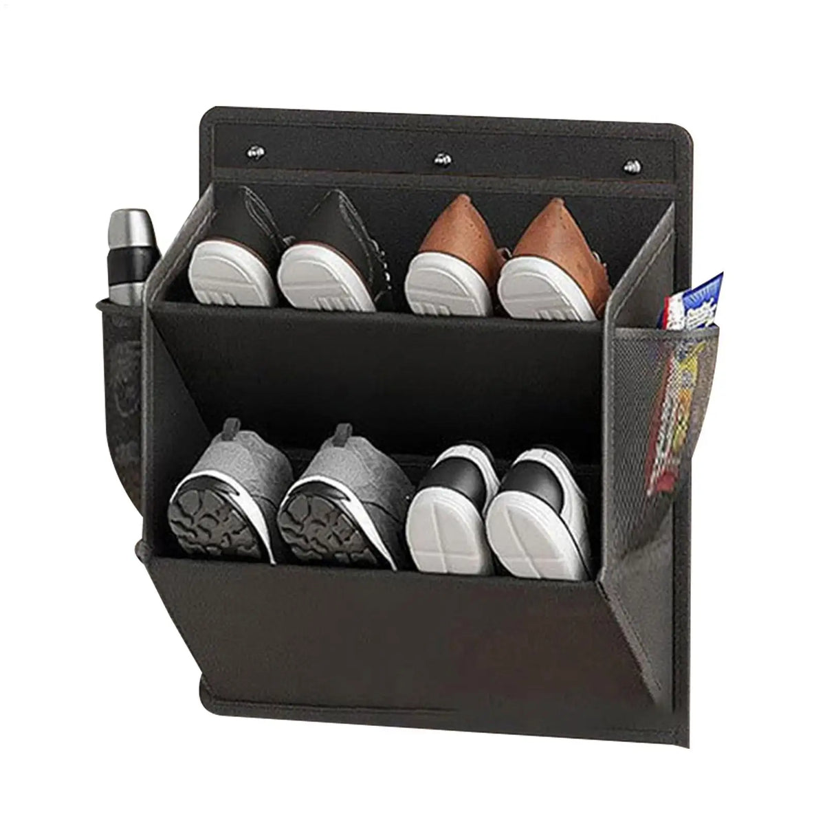 organisateur mural adhésif gris tissu uni chaussures vêtements accessoires moderne rangement porte