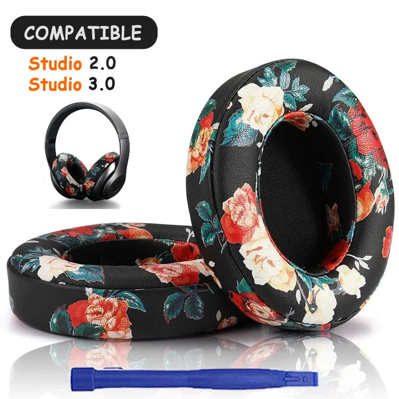 oreillettes casque audio cuir mousse noir gris bleu rouge adhésif confortables ergonomiques remplissage beats
