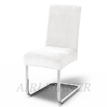 housse chaise velours doux beige moderne poignées serrage extérieur mariage banquet