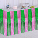 rideau festif vert rose rayures horizontales alternées opacité decoratif brillant adhésif 100cmx200cm 38cmx300cm mariage