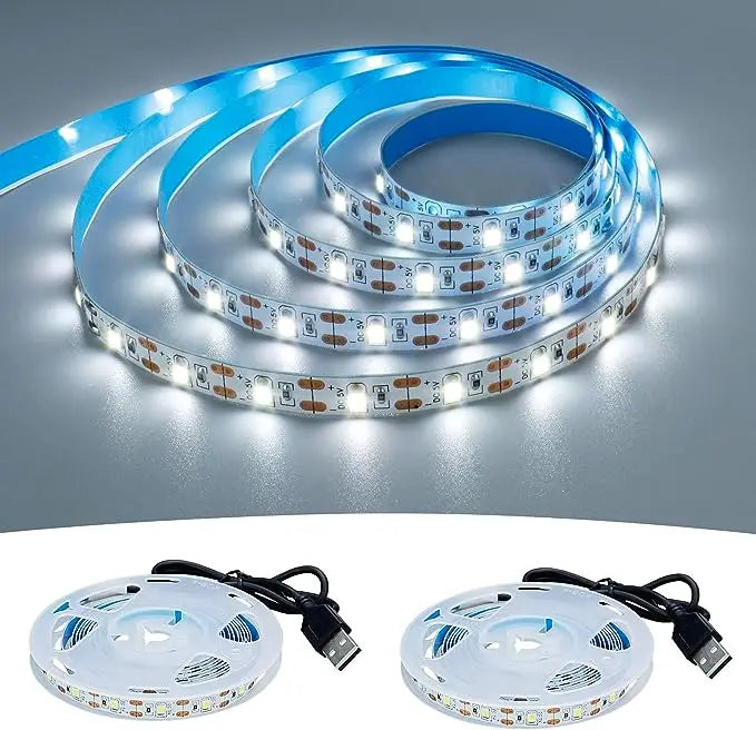ruban led flexible blanc adhésif moderne éclairage décoration maison 2m câble usb