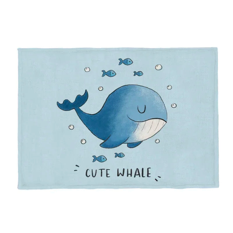 serviette table rectangulaire tissu motif animaux mignons dessin animé décoration salle manger