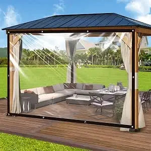 rideau transparent moderne imperméable patio terrasse 1x1m 1x2m 1x3m