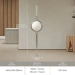 lampe sol moderne blanc sphères translucides intérieur salon chambre pied fixe métal