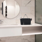 seau compartiments gris moderne utilitaire toilette rangement salle bain plastique portatif