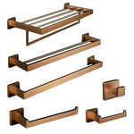 accessoires salle bain or rose moderne acier inoxydable finition brossée porte serviettes barre vis