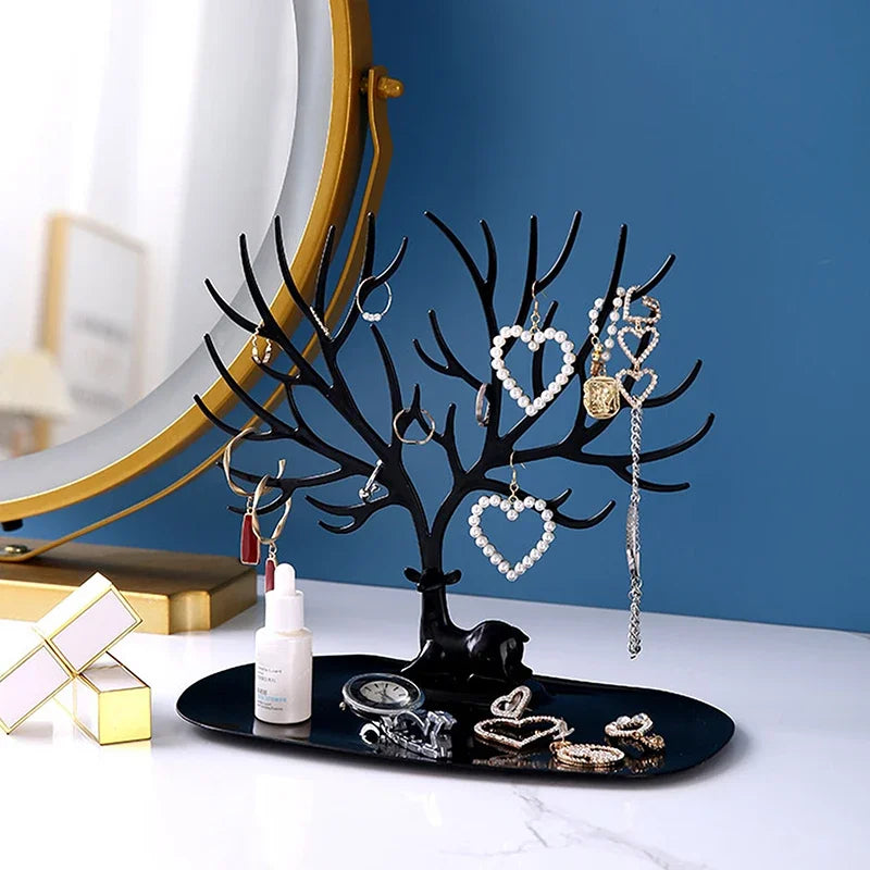 présentoir bijoux arbre branches stylisées noir blanc moderne minimaliste rangement bijouxDecorationBureau