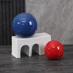 décoration moderne boule céramique rouge bleu jaune uni opaque chambre