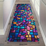 tapis multicolore géométrique moderne antidérapant polyester maison cuisine couloir salon