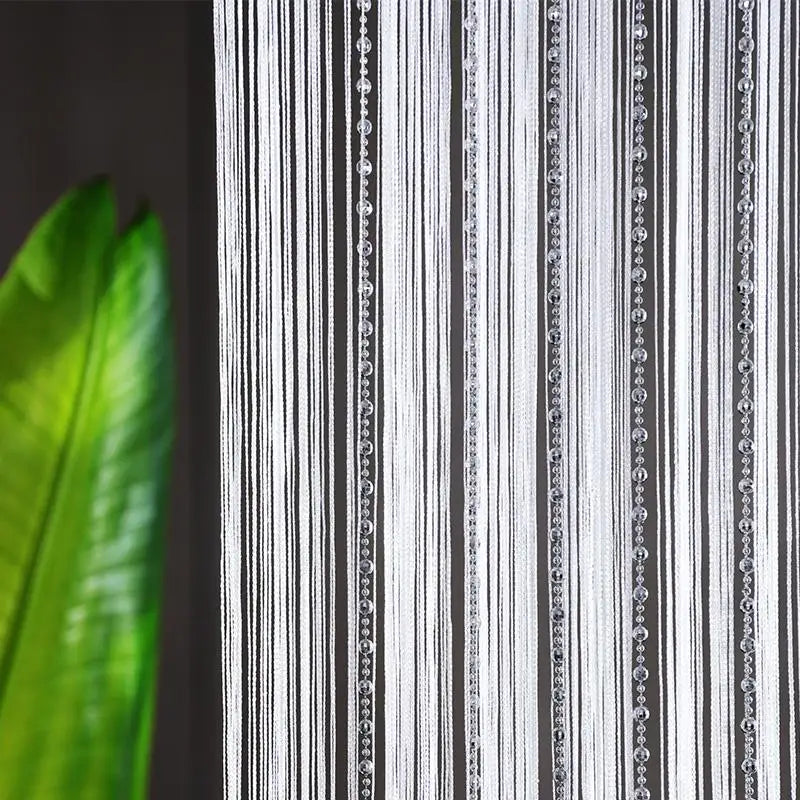 rideau porte franges argentées gris moderne décoration salon semi transparent bohème 100cm largeur 198cm