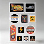 stickers réfléchissants retour futur multicolore delorean capaciteur plutonium pop art retro moto vélo