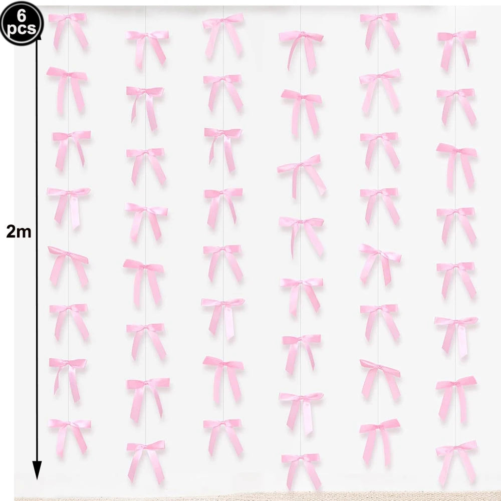 rideau frisé rose blanc arcs festif mariage anniversaire révélation sexe translucent clips