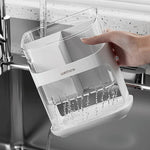 organisateur vaisselle blanc vert transparent moderne cuillères fourchettes couteaux assiettes baguettes drainage