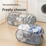 panier linge moderne pliable gris noir maille métal respectueux environnement poignées capacité grande