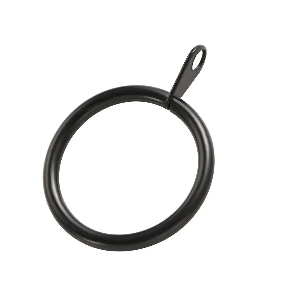 anneaux rideau métal rond classique tringle salle bain blanc noir