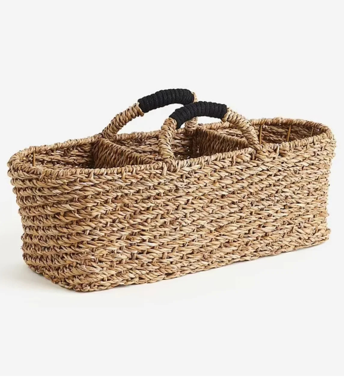 panier rangement tressé réutilisable bois compartiments organisation décoration bohème rustic