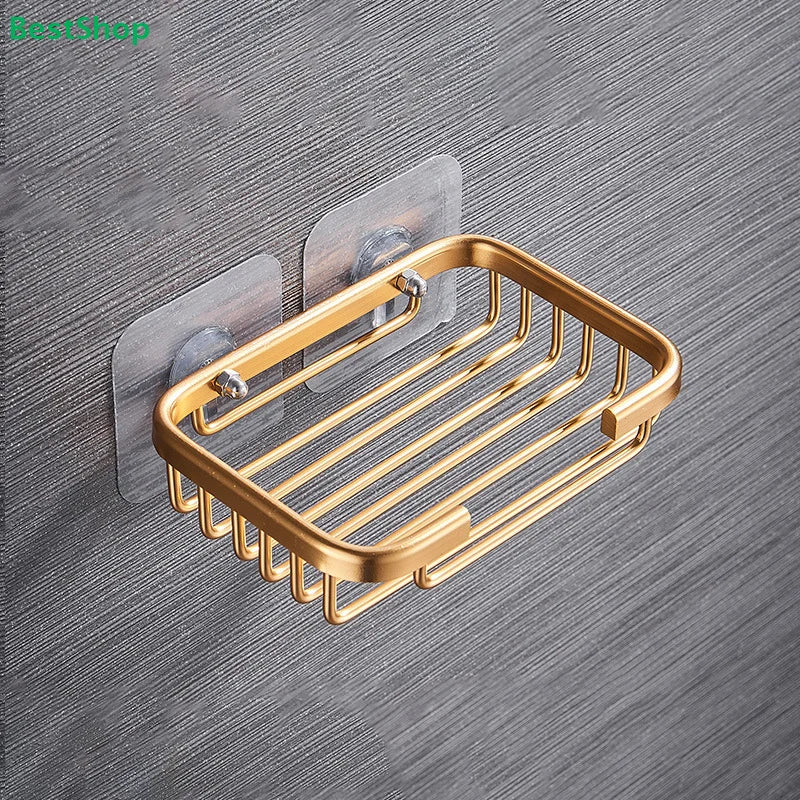 porte savon mural noir doré blanc moderne minimaliste grille adhésif salle bain