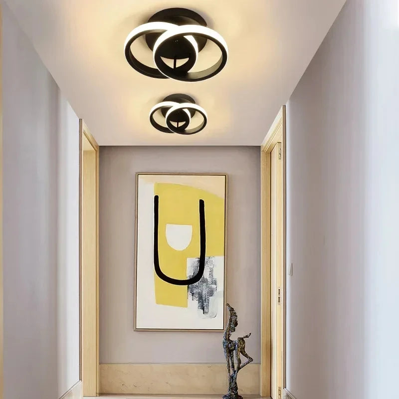 Lampe LED moderne minimaliste blanc noir acrylique fer métal plafonnier éclairage quotidien flux lumineux