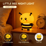 lampe nuit jaune rayures noires sourire cartoon mignonne yeux roses chambre décoration nocturne lumière