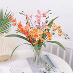 bouquet orchidées artificielles soie rose orange modernes intérieur décoration anniversaire mariage nouveau ano