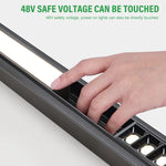 rail led magnétique noir moderne système éclairage intérieur minimaliste connecteurs d'angle