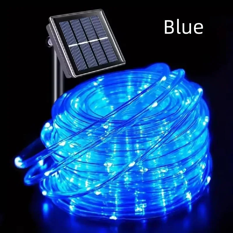 guirlande lumineuse solaire vert moderne 100 led 12m clignotante extérieure