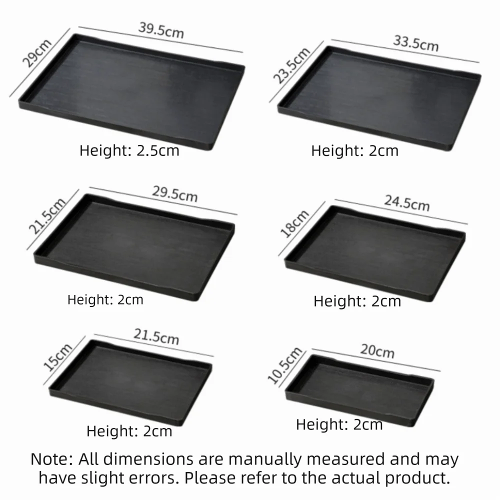 assiettes modernes texture bois opaques noir grandes moyennes petites extra grandes